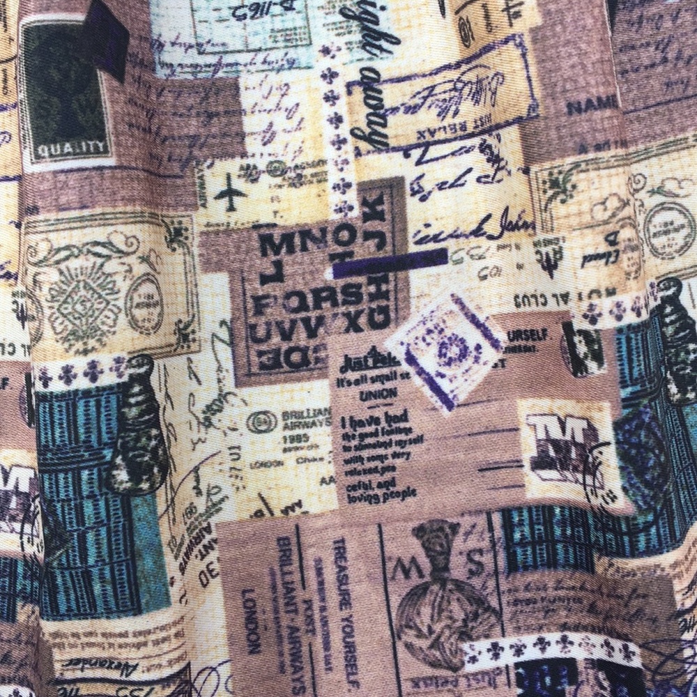Letter Collage Print Vintage Inspired Skirt - Picture 4 of 8
